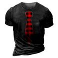 Christmas Gifts For Men Dad Family Buffalo Plaid Check Tie 3D Print Casual Tshirt Vintage Black