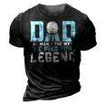 Dad The Man The Myth The Ping Pong Legend Player Sport 3D Print Casual Tshirt Vintage Black