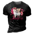 Daddy Of The Birthday Girl Father Gifts Unicorn Birthday 3D Print Casual Tshirt Vintage Black
