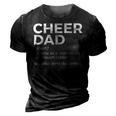 Funny Cheer Dad Definition Best Dad Ever Cheerleading 3D Print Casual Tshirt Vintage Black