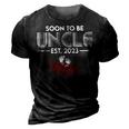 Funny Soon To Be Uncle Again 2023 Gender Reveal Pregnancy 3D Print Casual Tshirt Vintage Black