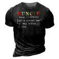 Funny Uncle Hunkle Definition Mens Boys Girls 3D Print Casual Tshirt Vintage Black