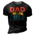 Girl Dad Outnumbered Fathers Day From Wife Daughter Vintage 3D Print Casual Tshirt Vintage Black