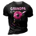 Grandpa Of The Birthday Girl Donut Dab Matching Party 3D Print Casual Tshirt Vintage Black