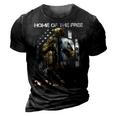 Home Of The Free Because Of The Brave Veterans 3D Print Casual Tshirt Vintage Black