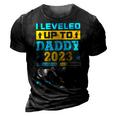I Leveled Up To Daddy 2023 Soon To Be Dad Fathers Day Gift 3D Print Casual Tshirt Vintage Black