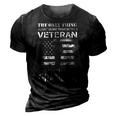 I Love More Than A Veteran Is Being Grandpa Army Pride Gift Gift For Mens 3D Print Casual Tshirt Vintage Black