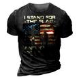 I Stand For The Flag And Kneel For The Cross Military 3D Print Casual Tshirt Vintage Black