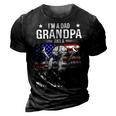 Im A Dad Grandpa Mechanic Quotes American Flag Patriotic Gift For Mens 3D Print Casual Tshirt Vintage Black