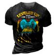 Leveled Up To Dad Of Twins Fathers Day Gift 3D Print Casual Tshirt Vintage Black