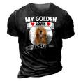 My Golden Retriever Loves Jesus Christian Family Dog Mom Dad 3D Print Casual Tshirt Vintage Black