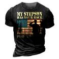 My Stepson Has Your Back Proud Army Stepdad Father Gifts Gift For Mens 3D Print Casual Tshirt Vintage Black