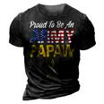 Proud To Be An Army Papaw Military Pride American Flag 3D Print Casual Tshirt Vintage Black