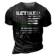 Retired Not My Problem Anymore Thin Green Line Us Military 3D Print Casual Tshirt Vintage Black