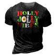 Retro Christmas Holly Jolly Vibes 3D Print Casual Tshirt Vintage Black