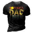 Retro Softball Dad Like A Baseball Dad But With Bigger Balls Gift For Mens 3D Print Casual Tshirt Vintage Black