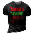 Santas Favorite Aircraft Mechanic Funny Christmas Gift 3D Print Casual Tshirt Vintage Black