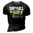 Softball Dad Like A Baseball Dad With Bigger Balls – Father 3D Print Casual Tshirt Vintage Black