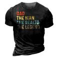 The Dad The Man The Realtor The Legend Real Estate Agent 3D Print Casual Tshirt Vintage Black