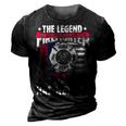 The Legend Firefighter Dad Has Retired Funny Retired Dad 3D Print Casual Tshirt Vintage Black
