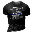 The Legend Has Retired Police Officer American Flag 3D Print Casual Tshirt Vintage Black