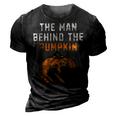 The Man Behind The Pumpkin Dad Halloween Pregnancy Reveal Gift For Mens 3D Print Casual Tshirt Vintage Black