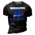 Warning Volleyball Dad Will Yell Loudly Funny Father Gift 3D Print Casual Tshirt Vintage Black