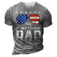 All American Dad 4Th Of July Usa America Flag Sunglasses 3D Print Casual Tshirt Grey