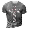 American Usa Flag Freedom Cross Military Style Army Mens 3D Print Casual Tshirt Grey