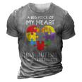 Autism Awareness Dad Mom Daughter Autistic Kids Awareness 3D Print Casual Tshirt Grey