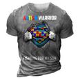 Autism Warrior Fighting For My Son Autism Mom Dad Parents 3D Print Casual Tshirt Grey