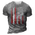 Baseball Usa Flag American Flag Vintage For Dad Fathers Day 3D Print Casual Tshirt Grey