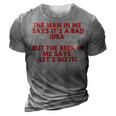 Beer Funny Drinking Manly Dad Husband Whisky Joke Alcohol 3D Print Casual Tshirt Grey