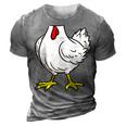 Chicken Body Costume Animal Thanksgiving Halloween  3D Print Casual Tshirt Grey