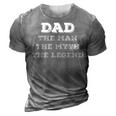 Dad The Myth The Legend Vintage Dad Legend 3D Print Casual Tshirt Grey