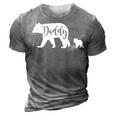 Daddy Bear With 1 One Cub Dad Father Papa Gift 3D Print Casual Tshirt Grey