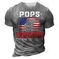 Distressed American Flag Pops Firefighter The Legend Retro 3D Print Casual Tshirt Grey
