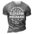 Elevator Mechanic Maintenance Hero Technician 3D Print Casual Tshirt Grey
