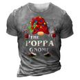 Family Xmas Pajama Poppa Gnome Buffalo Plaid Matching 3D Print Casual Tshirt Grey