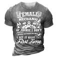 Female Mechanic Of Course I Dont Work Tools Garage Cars Gift For Womens 3D Print Casual Tshirt Grey