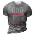 Funny Mens Gifts For Dad Dad Nutrition Facts Gift 3D Print Casual Tshirt Grey
