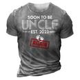 Funny Soon To Be Uncle Again 2023 Gender Reveal Pregnancy 3D Print Casual Tshirt Grey