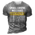 Funny Vintage Small Engine Repair Mechanic Hourly Rate Gift For Mens 3D Print Casual Tshirt Grey