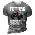 Future Mechanic Costume Monster Truck Adults & Kids 3D Print Casual Tshirt Grey