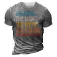 Grandad The Man The Myth The Legend The Bad Influence Gift For Mens 3D Print Casual Tshirt Grey