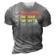 Great Grandpa The Man The Myth The Legend Gifts For Fathers Gift For Mens 3D Print Casual Tshirt Grey