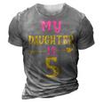 Hearts 5Th Bday For Daughter From Mom Dad 3D Print Casual Tshirt Grey