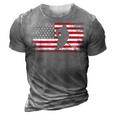 Hockey American Flag 4Th Of July Patriotic Usa Dad Men Son 3D Print Casual Tshirt Grey