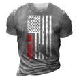 Hockey Dad Gift Hockey American Flag 3D Print Casual Tshirt Grey