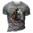 Home Of The Free Because Of The Brave Veterans 3D Print Casual Tshirt Grey